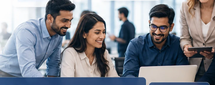 A data science and machine learning team collaborating around business data